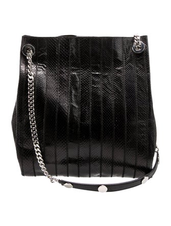Costume National Embossed Leather Bucket Bag
