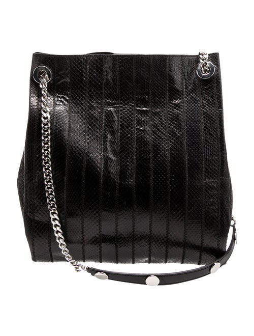 Costume National Embossed Leather Bucket Bag