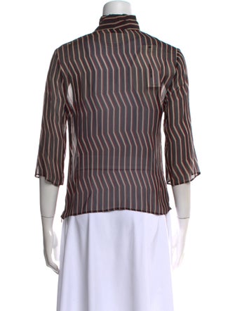 Costume National Striped Turtleneck Blouse