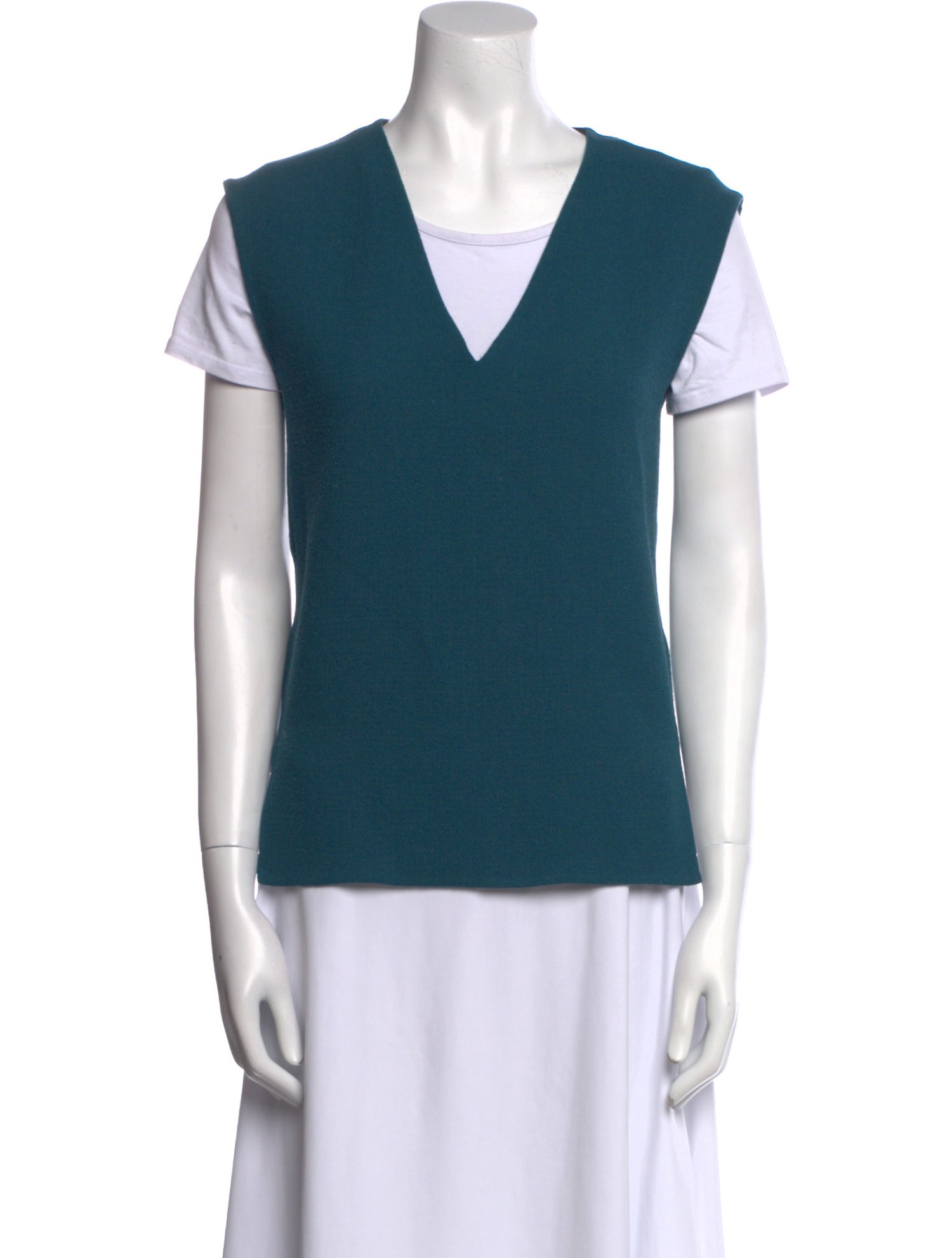 Costume National Virgin Wool V-Neck Blouse