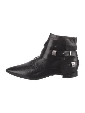 Costume National Leather Moto Boots