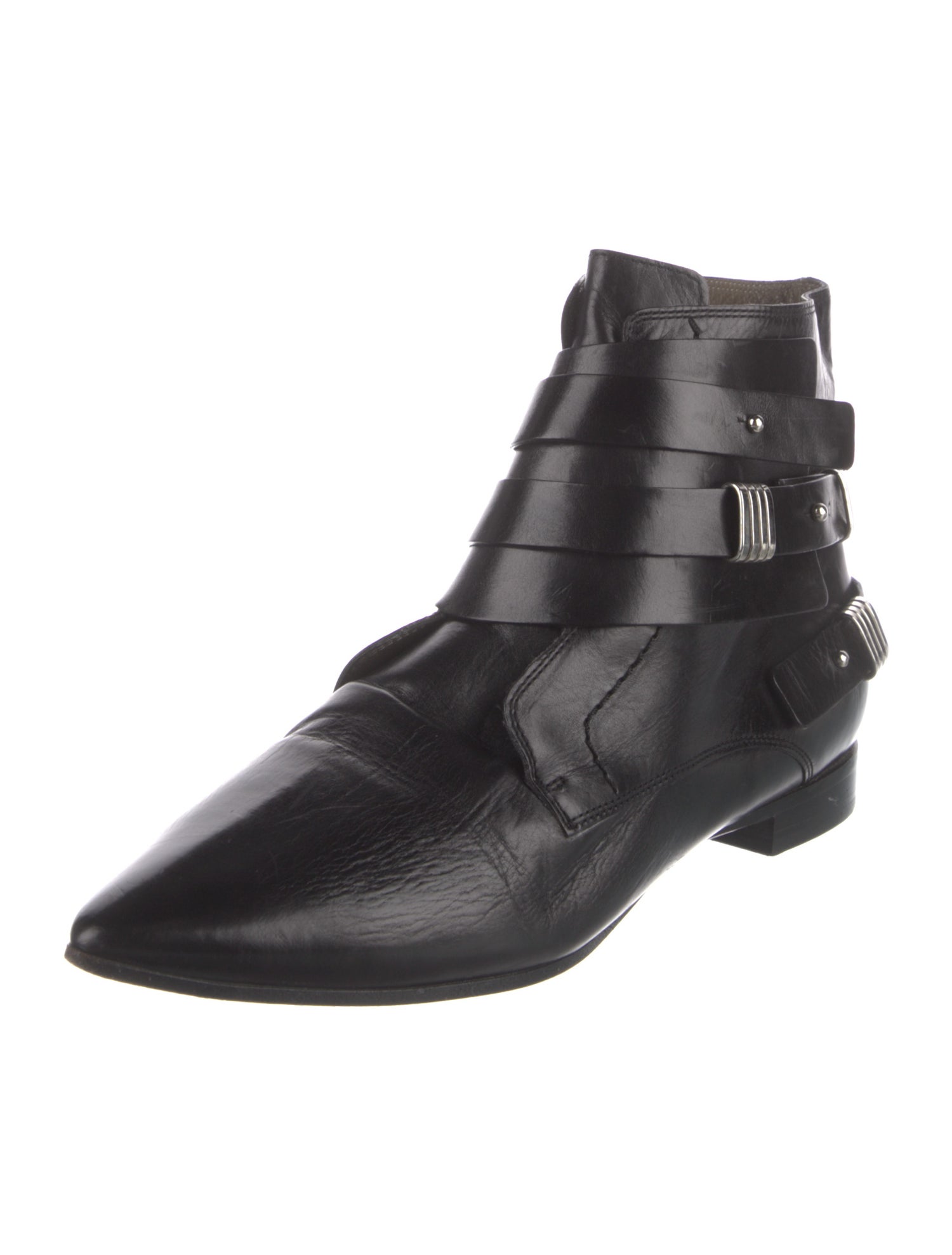 Costume National Leather Moto Boots