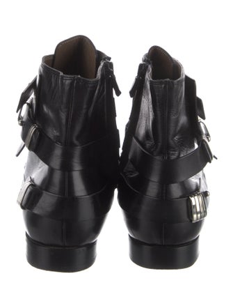 Costume National Leather Moto Boots