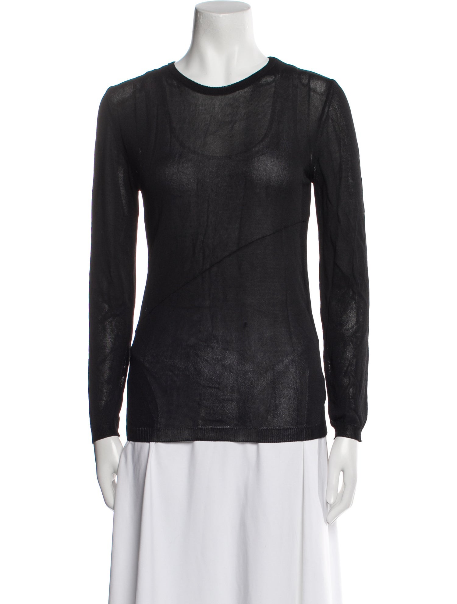 Costume National Scoop Neck Long Sleeve Top