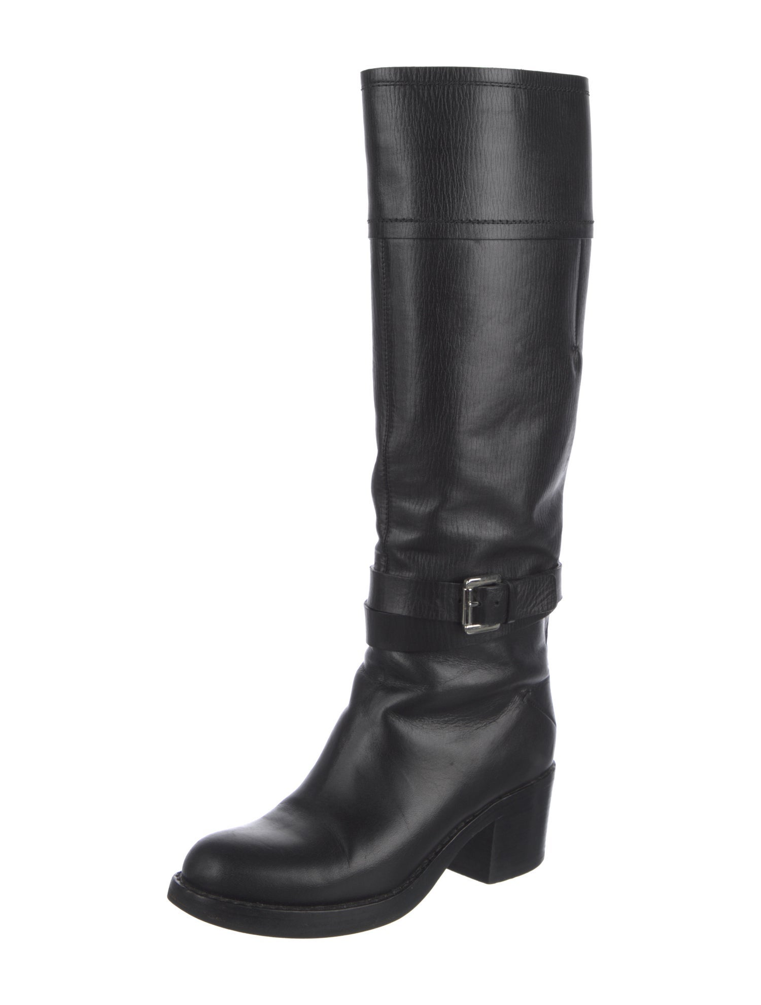 Costume National Leather Riding Boots