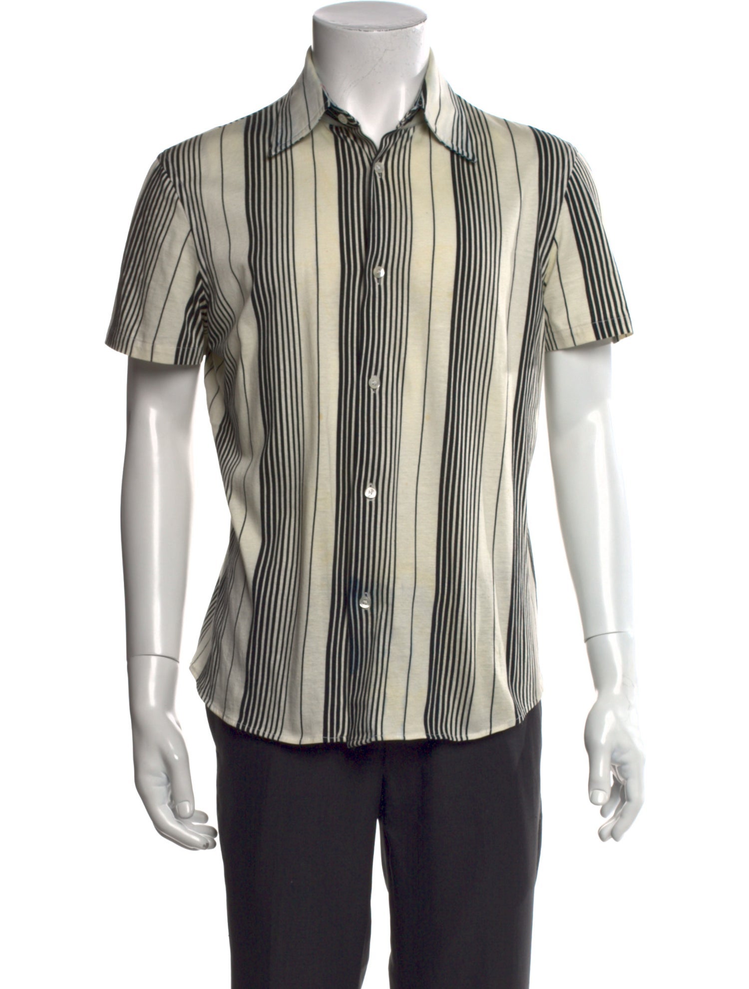 Costume National Striped Short Sleeve Shirt