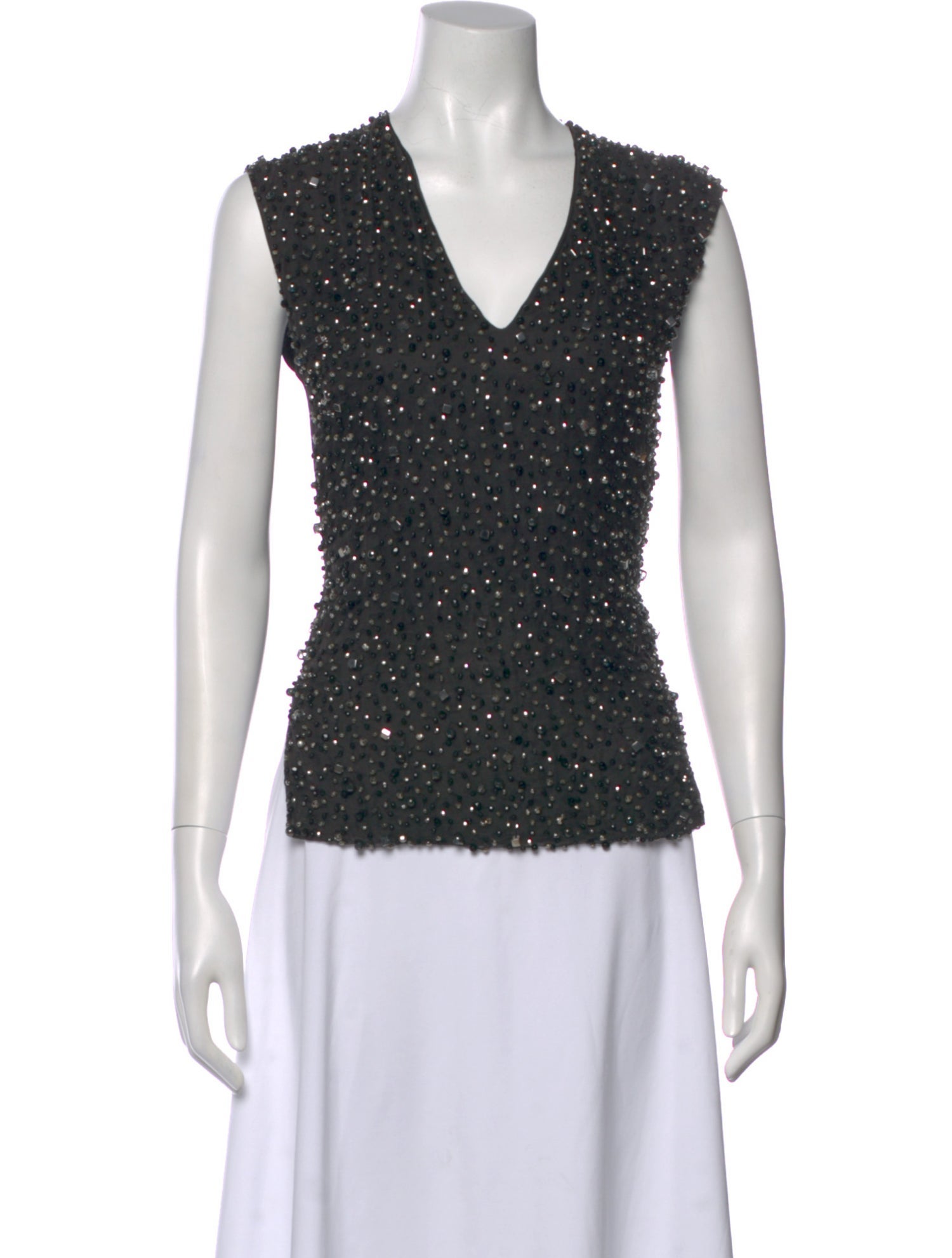 Costume National Virgin Wool V-Neck Top