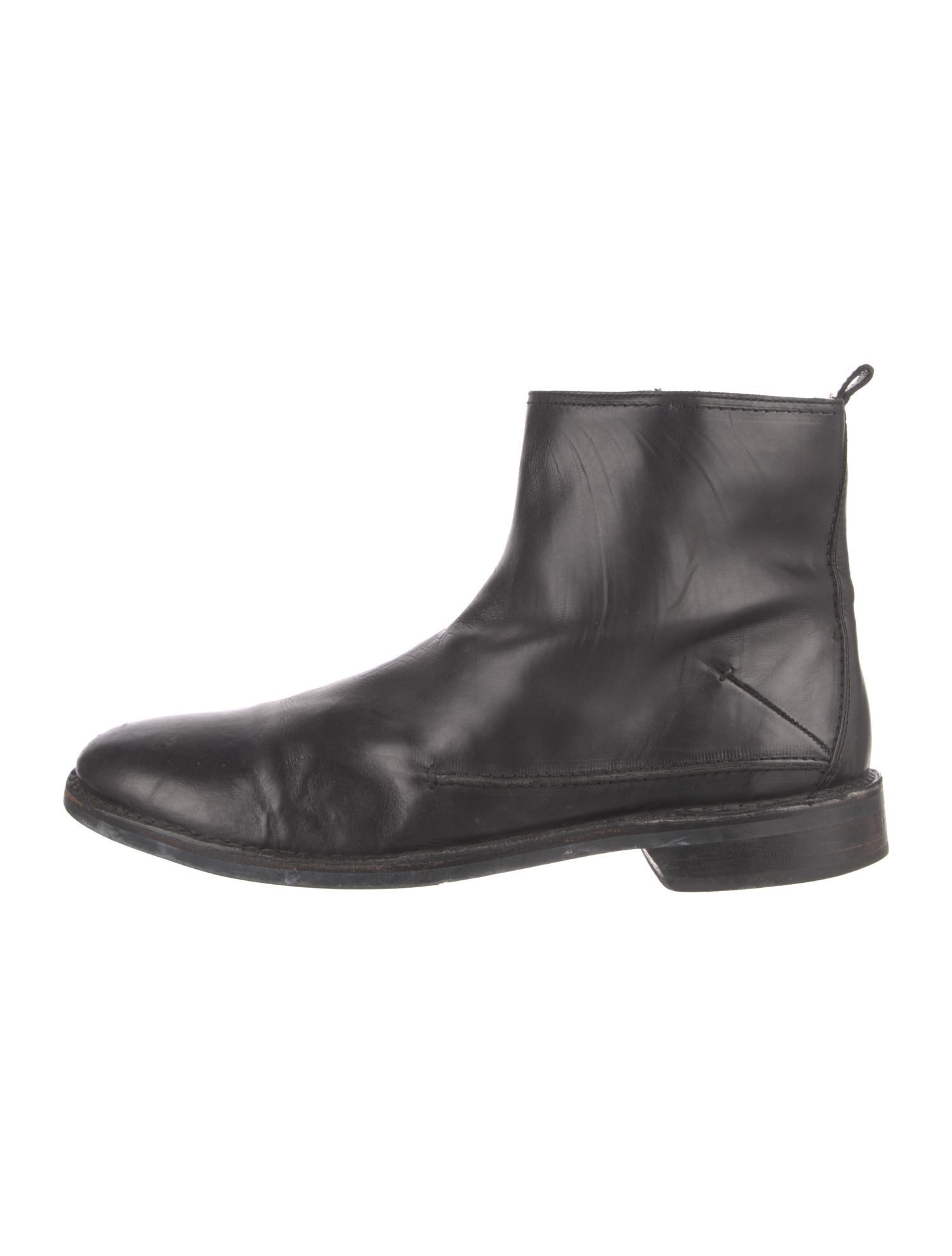 Costume National Leather Whipstitch Trim Boots