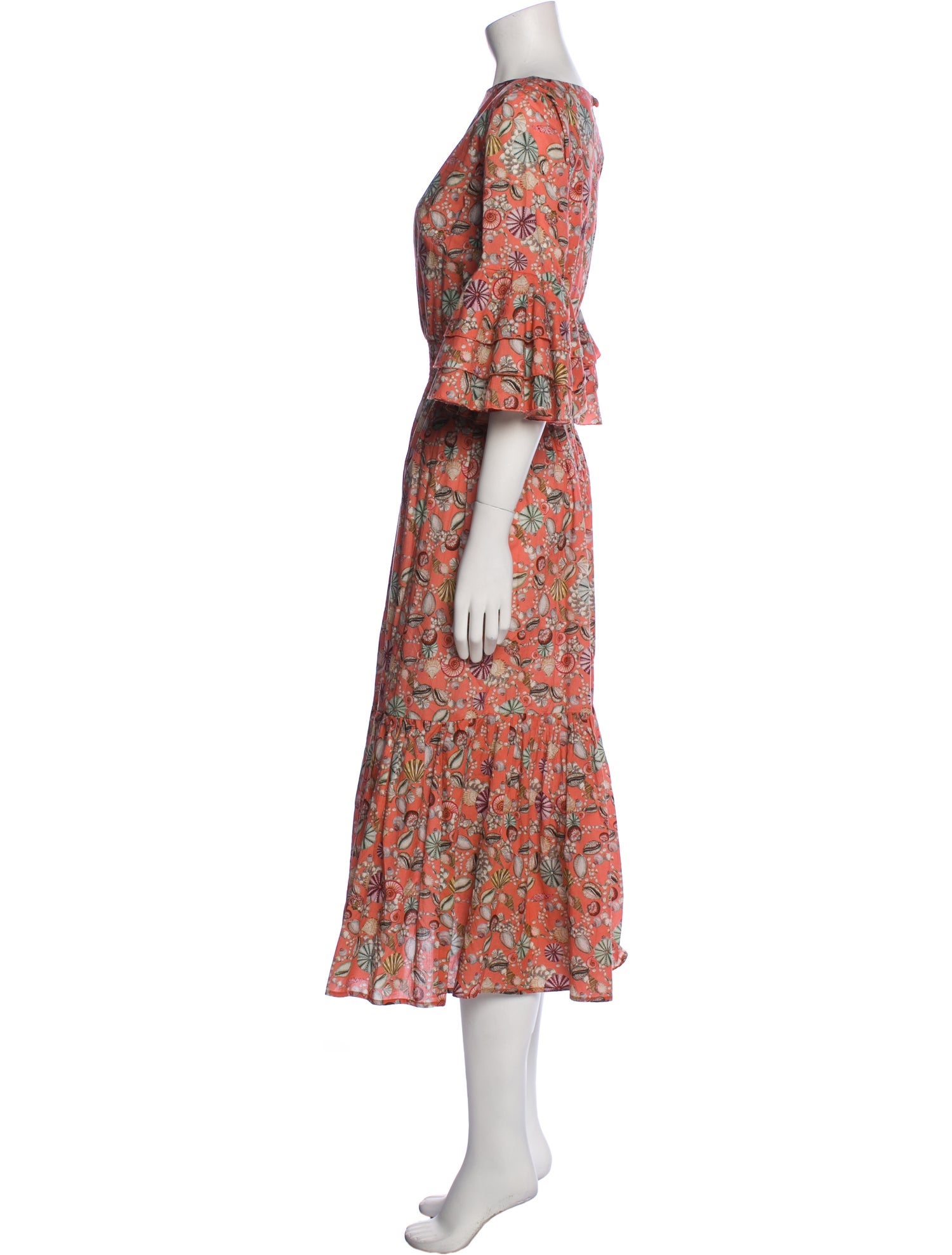 Catherine Prevost Floral Print Long Dress