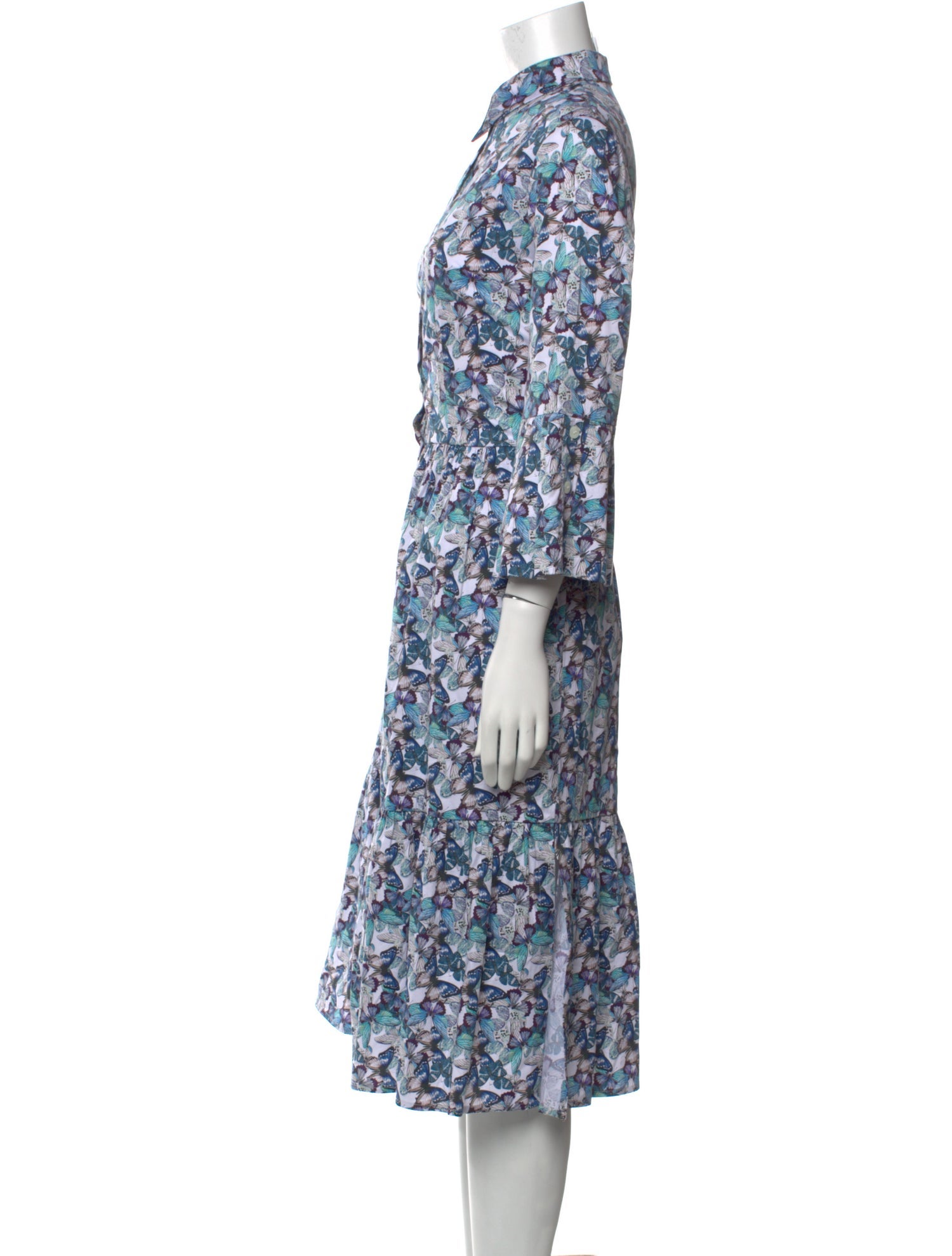 Catherine Prevost Floral Print Midi Length Dress