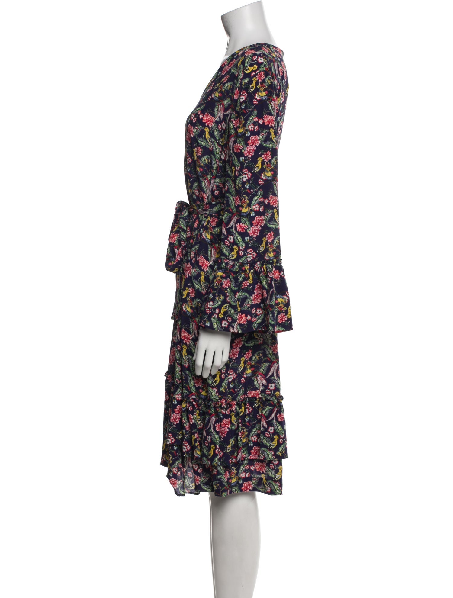 Catherine Prevost Floral Print Midi Length Dress