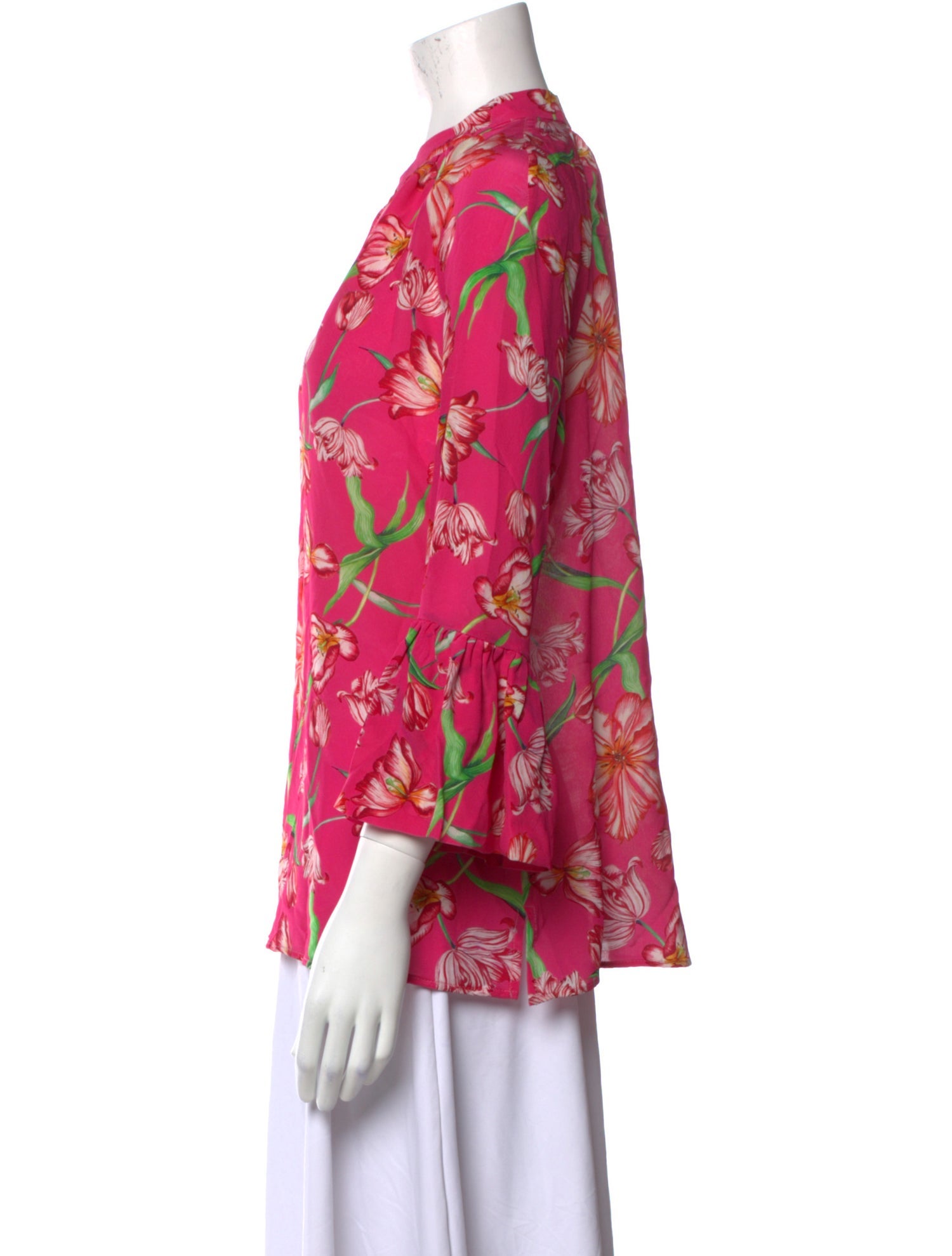 Catherine Prevost Silk Floral Print Blouse