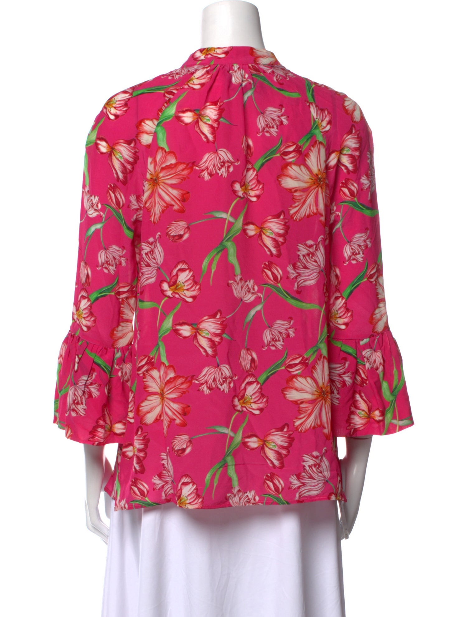 Catherine Prevost Silk Floral Print Blouse
