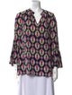 Catherine Prevost Printed V-Neck Blouse