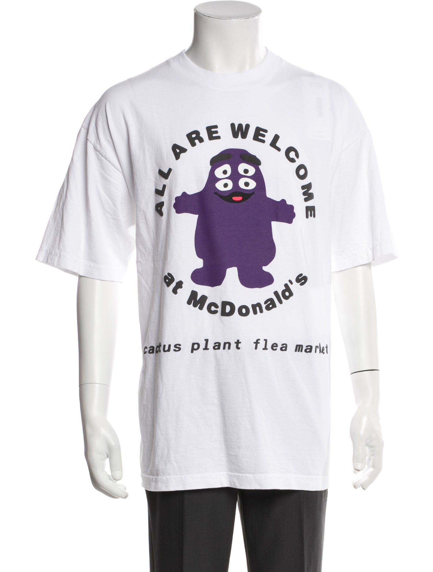 Cactus Plant Flea Market x McDonald's Grimace 'All Are Welcome' Graphic Print T-Shirt