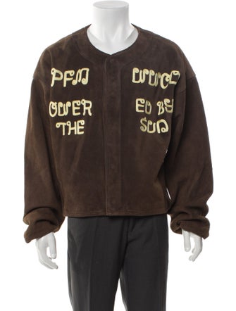 Cactus Plant Flea Market WWCD Suede Baseball Leather Windbreaker
