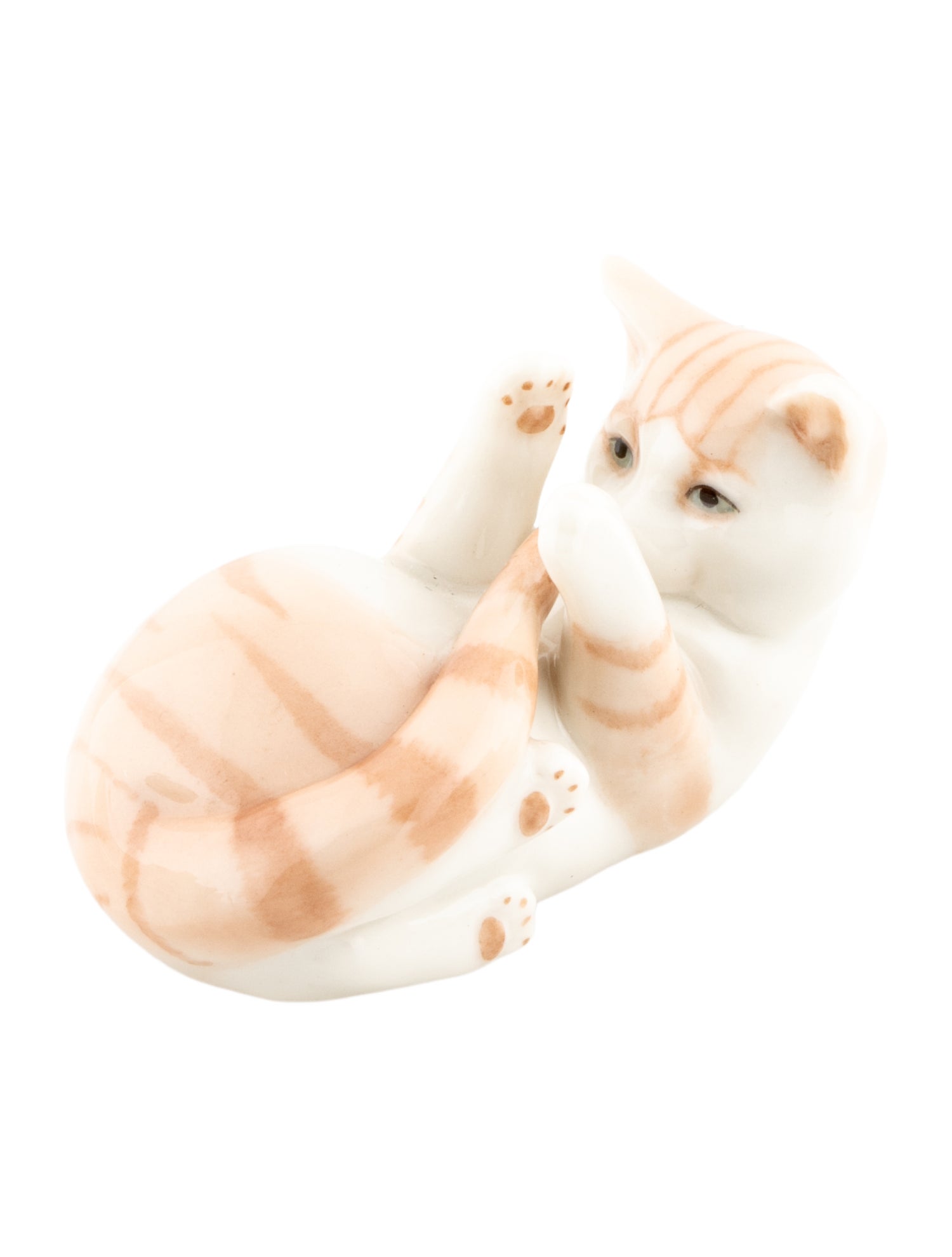 Royal Copenhagen Mini Porcelain Ginger Cat Figurine