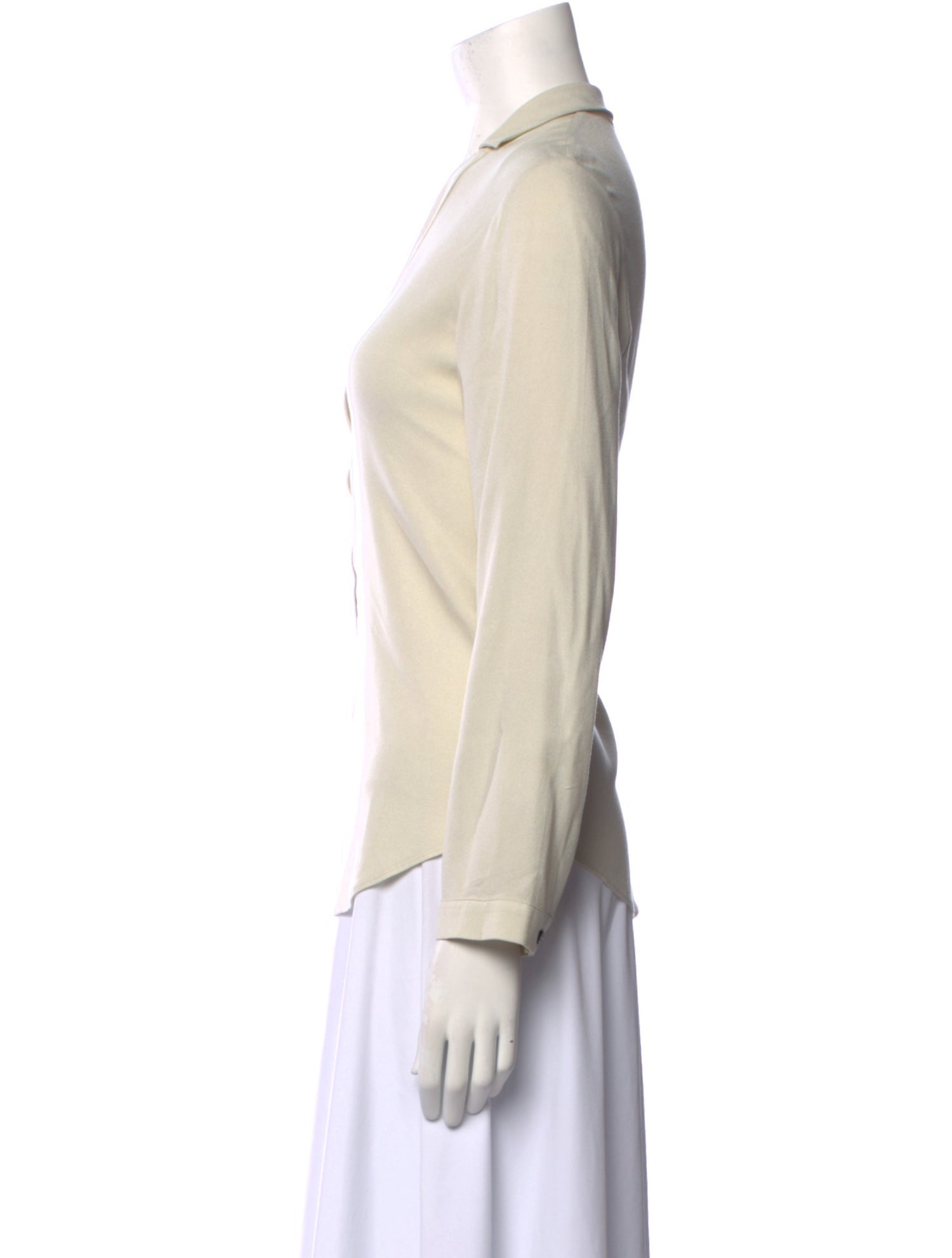 Pomandère V-Neck Long Sleeve Blouse