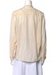 Pomandère Mock Neck Long Sleeve Button-Up Top