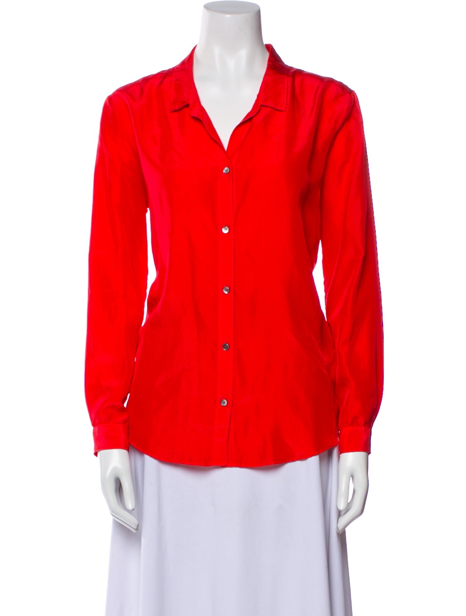 Pomandère Silk Long Sleeve Button-Up Top w/ Tags