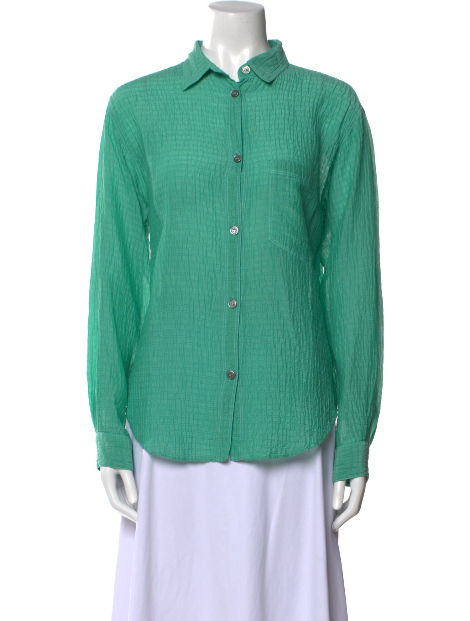 Pomandère Long Sleeve Button-Up Top