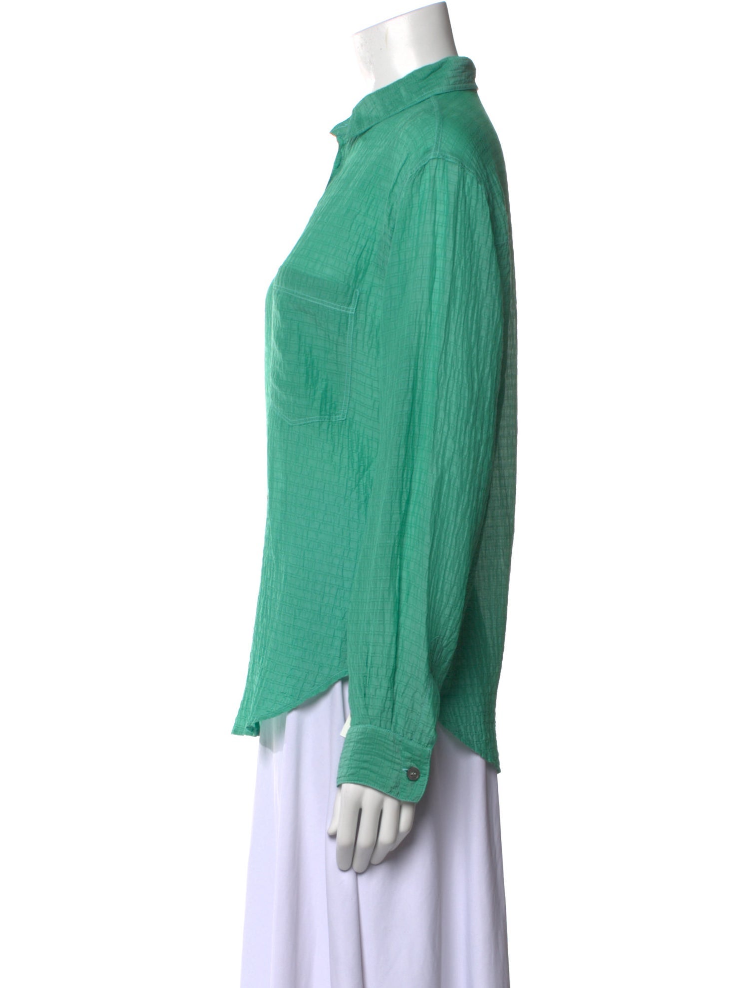 Pomandère Long Sleeve Button-Up Top