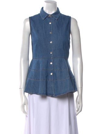 Pomandère Sleeveless Button-Up Top