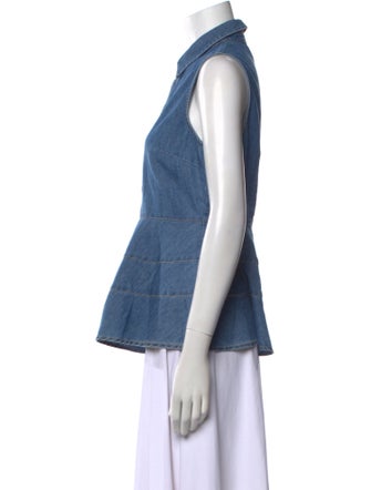 Pomandère Sleeveless Button-Up Top