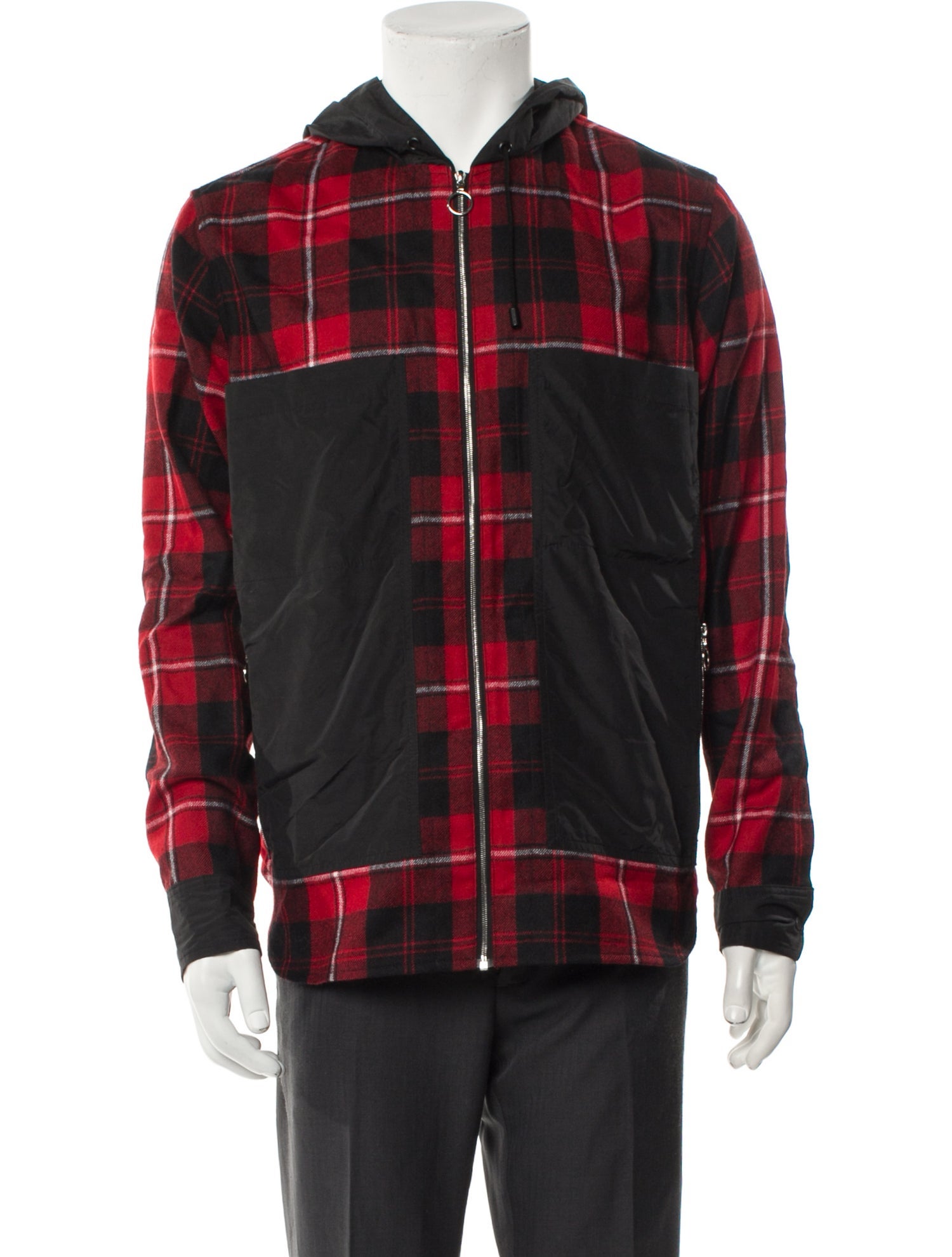 Tim Coppens Wool Plaid Print Bomber Jacket