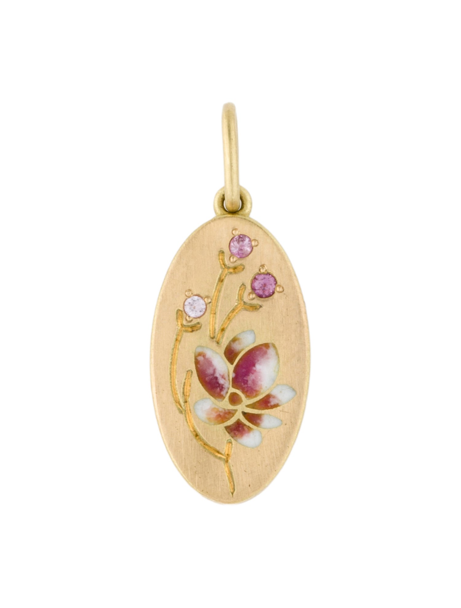 Gwen Barba 18K Sapphire Magnolia Oval Pendant
