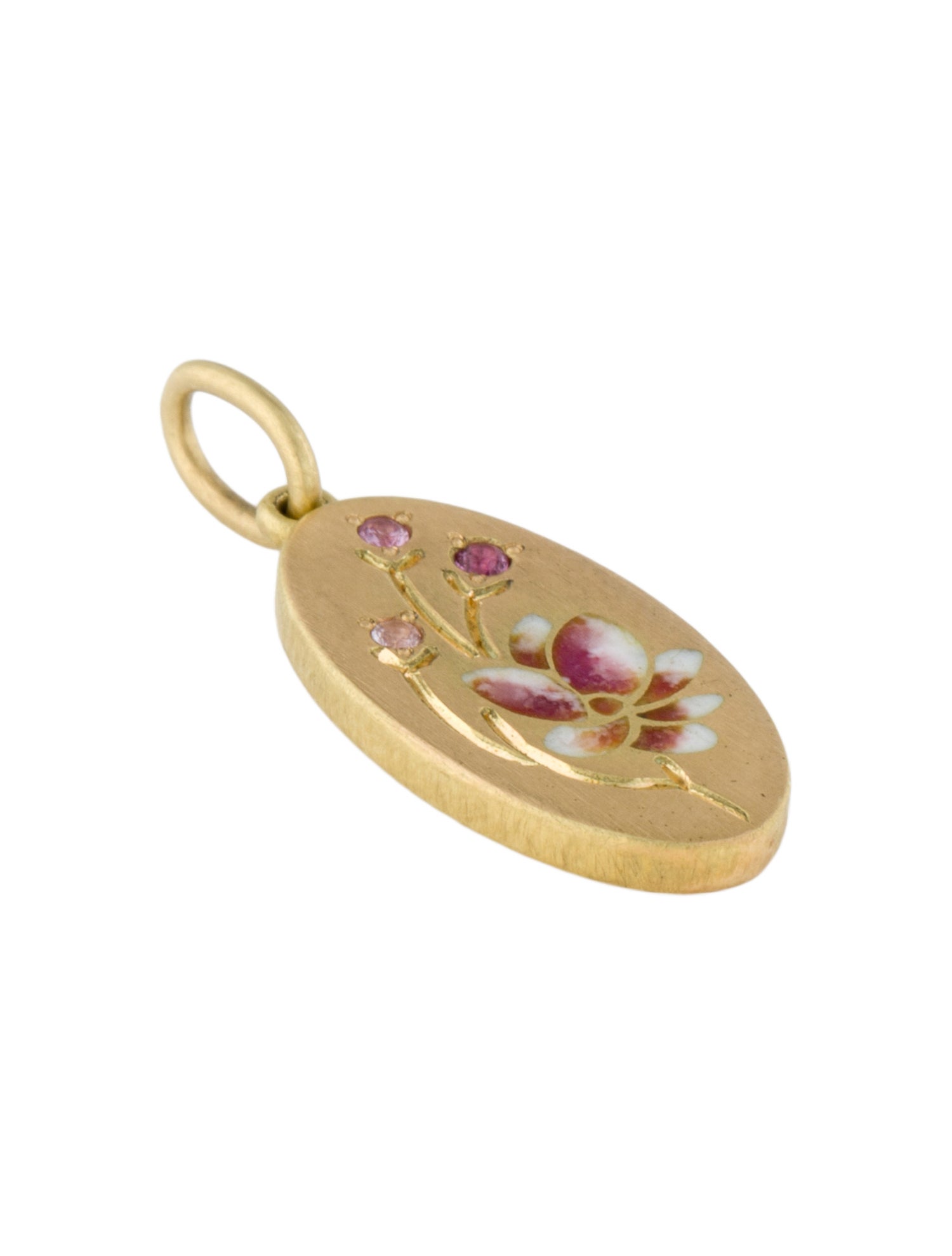 Gwen Barba 18K Sapphire Magnolia Oval Pendant