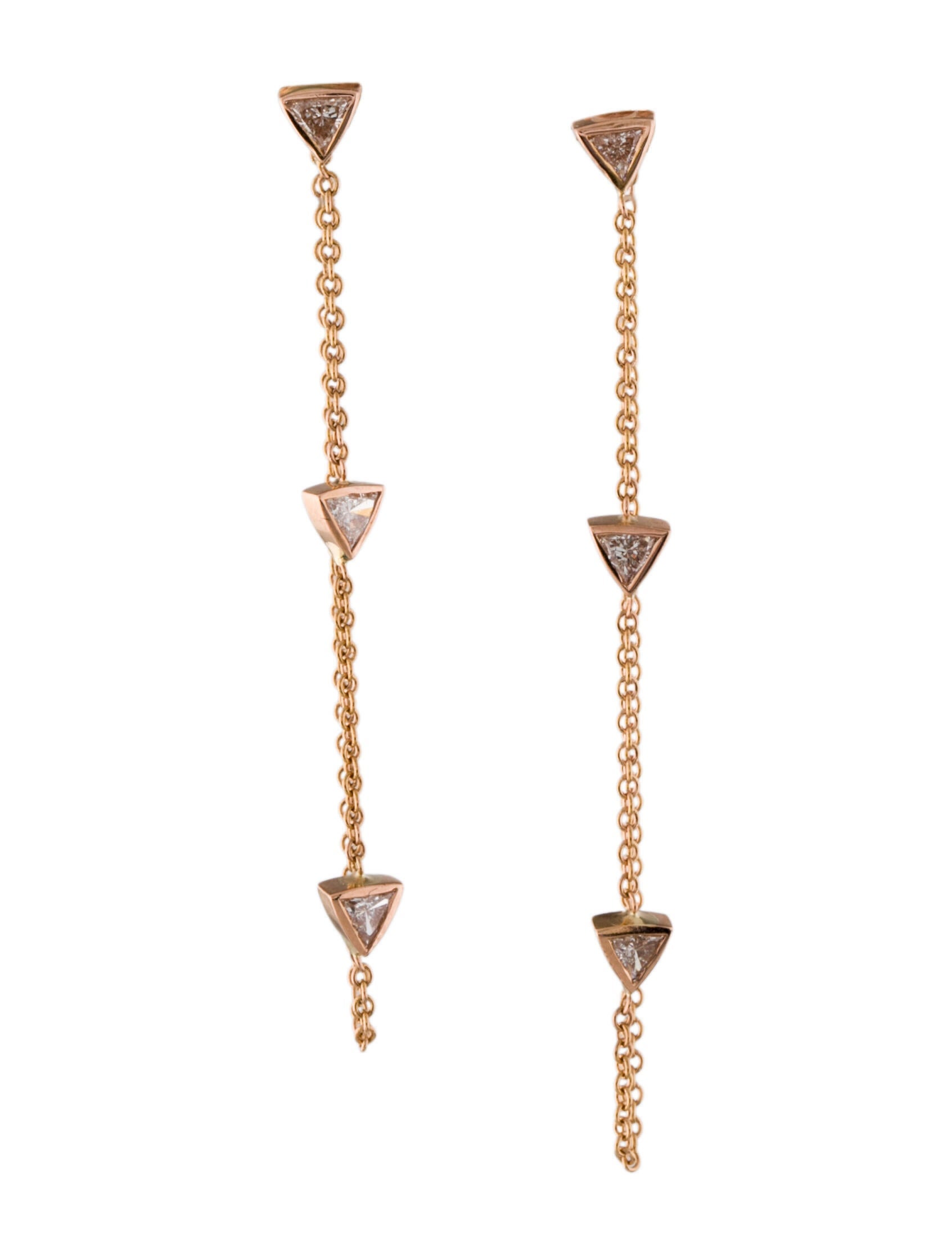 Carbon & Hyde 14K Diamond Chain Drop Earrings