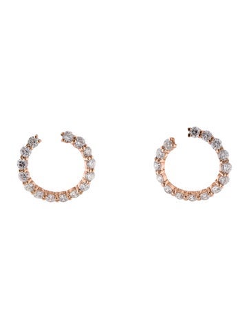 Carbon & Hyde Drop 14K 1.80ctw Sparkler Swirl Hoop Earrings