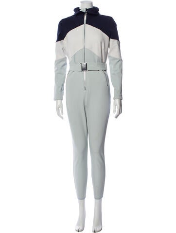 Pre-owned Cordova Mock Neck Jumpsuit In Blue