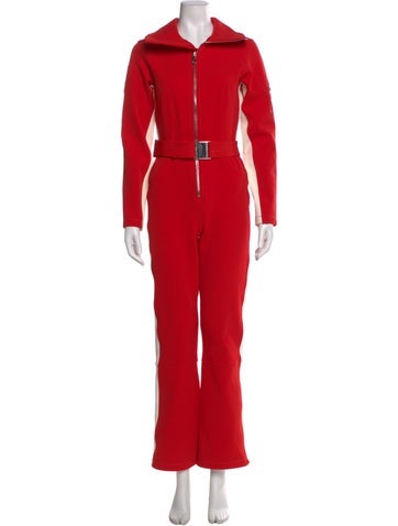 Pre-owned Cordova Mock Neck Jumpsuit In Red