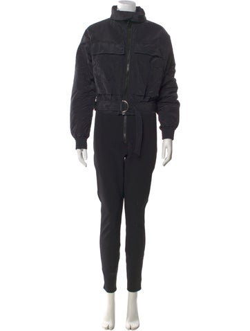Pre-owned Cordova Mock Neck Jumpsuit In Black