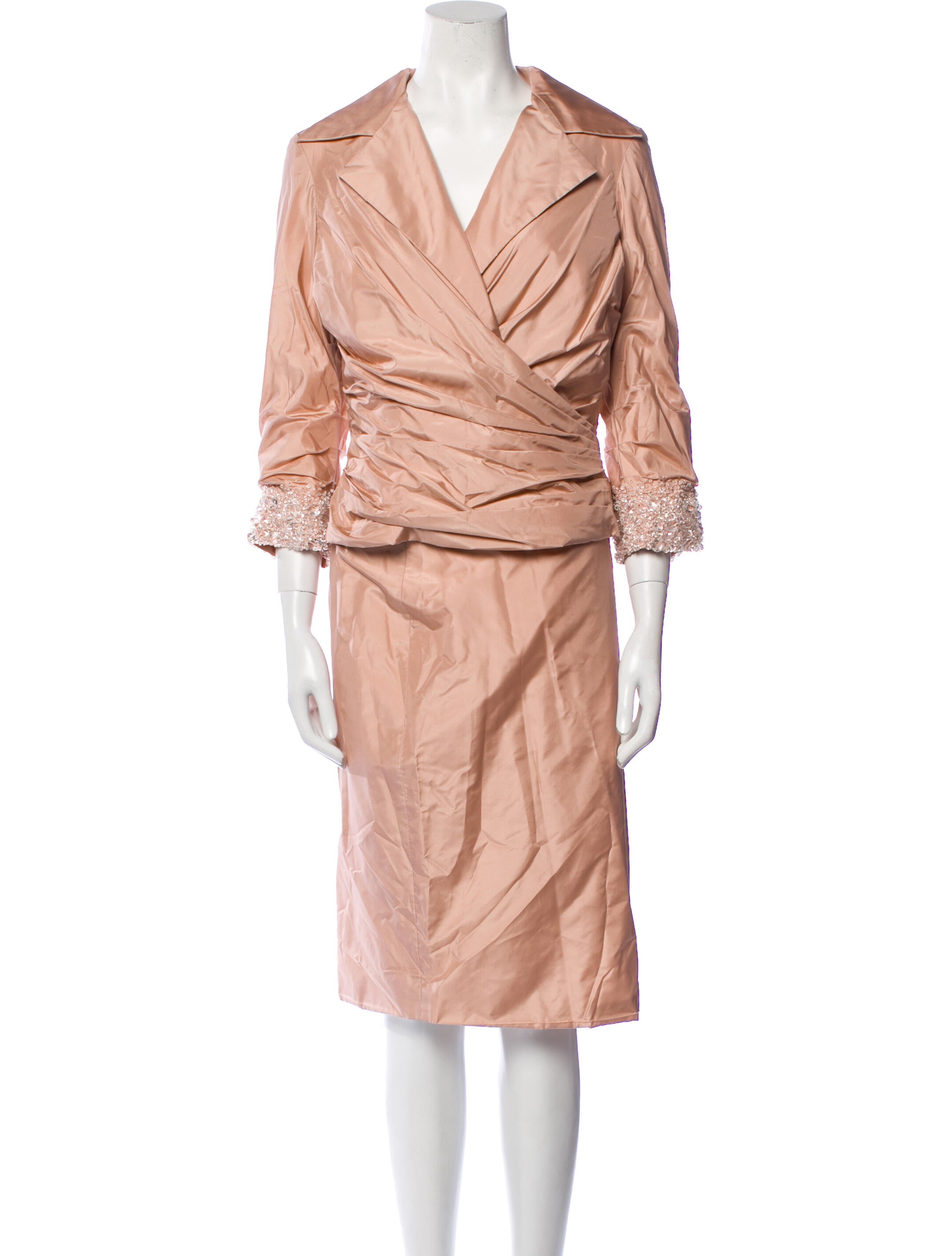 Catherine Regehr Silk Crystal Embellishments Skirt Set