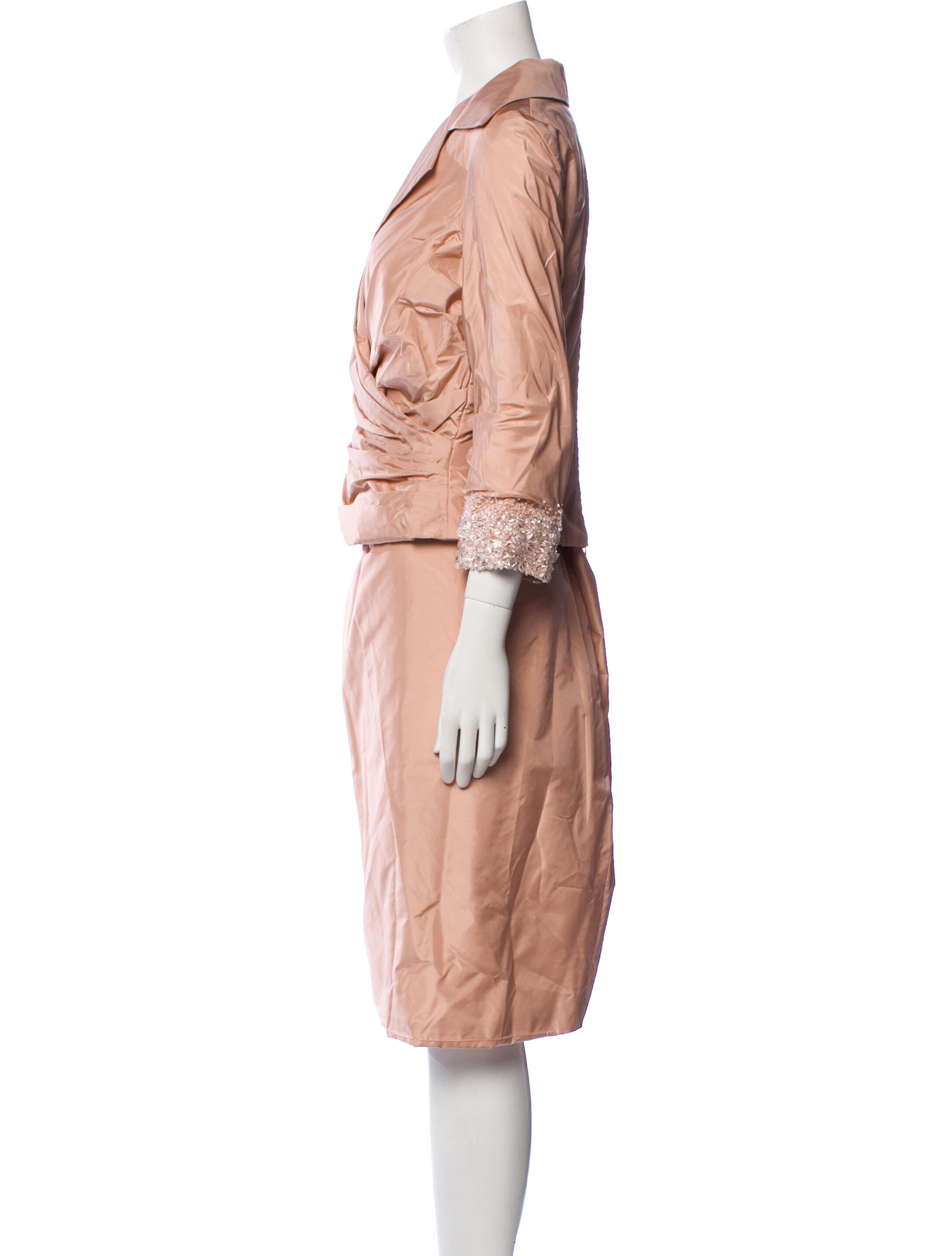 Catherine Regehr Silk Crystal Embellishments Skirt Set