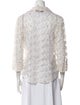Catherine Regehr Lace Pattern Three-Quarter Sleeve Button-Up Top
