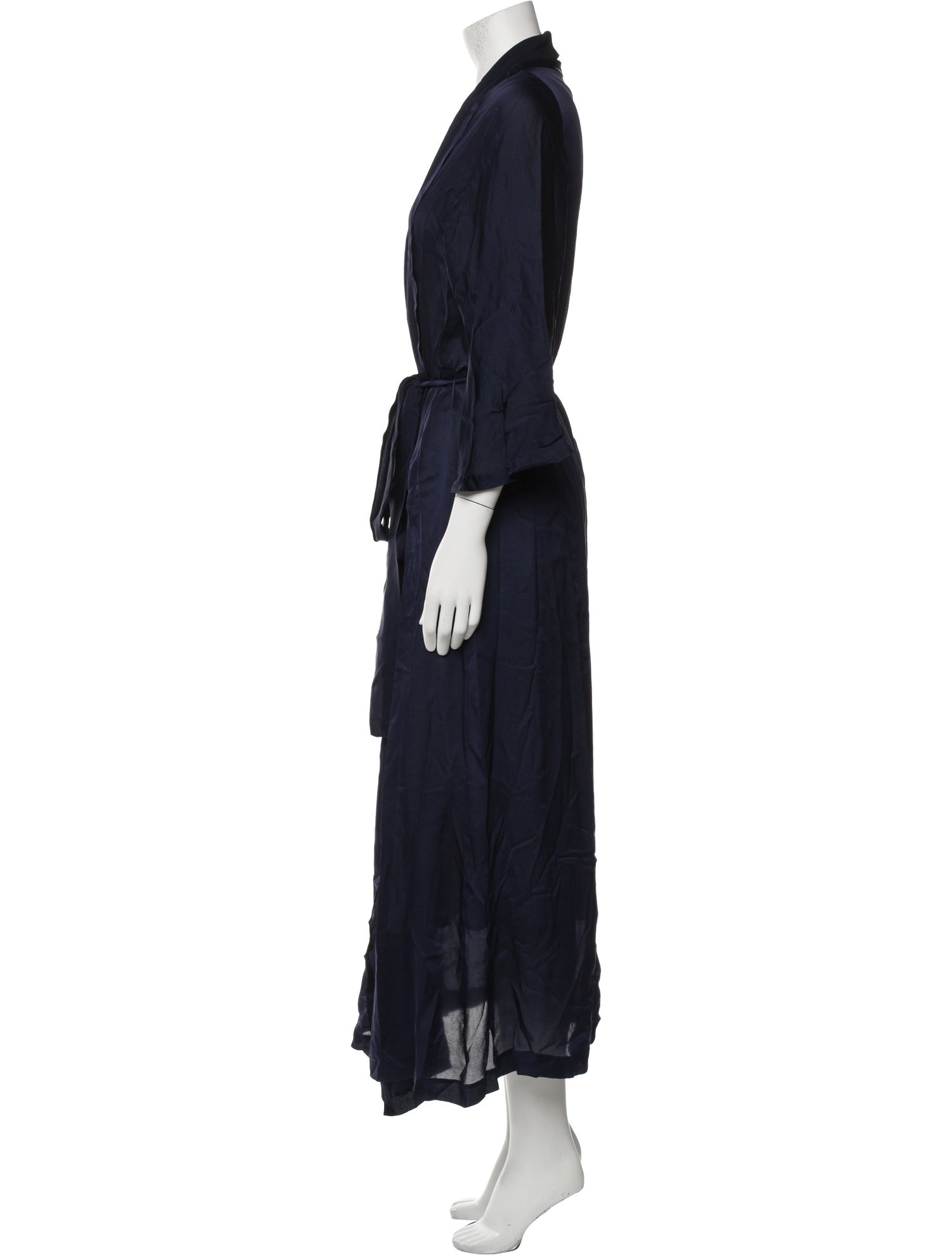 Carine Gilson Silk Mesh Accents Robe