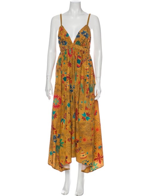 Chufy Printed Long Dress Yellow