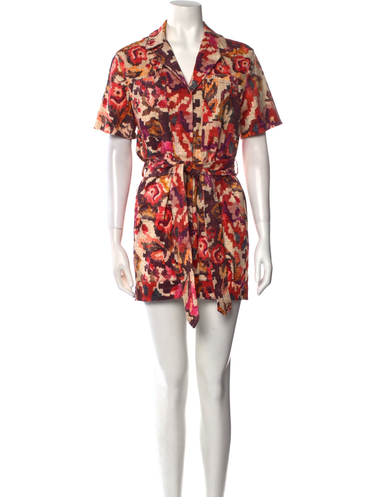 Chufy Printed V-Neck Romper