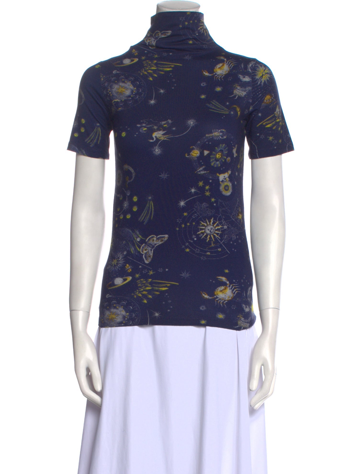 Chufy Floral Print Turtleneck T-Shirt w/ Tags