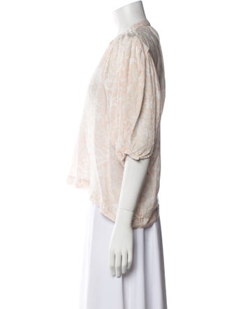 Chufy Printed Mock Neck Crop Top