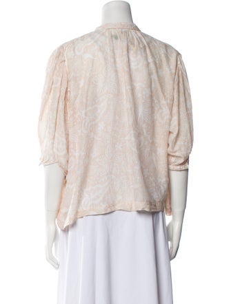 Chufy Printed Mock Neck Crop Top