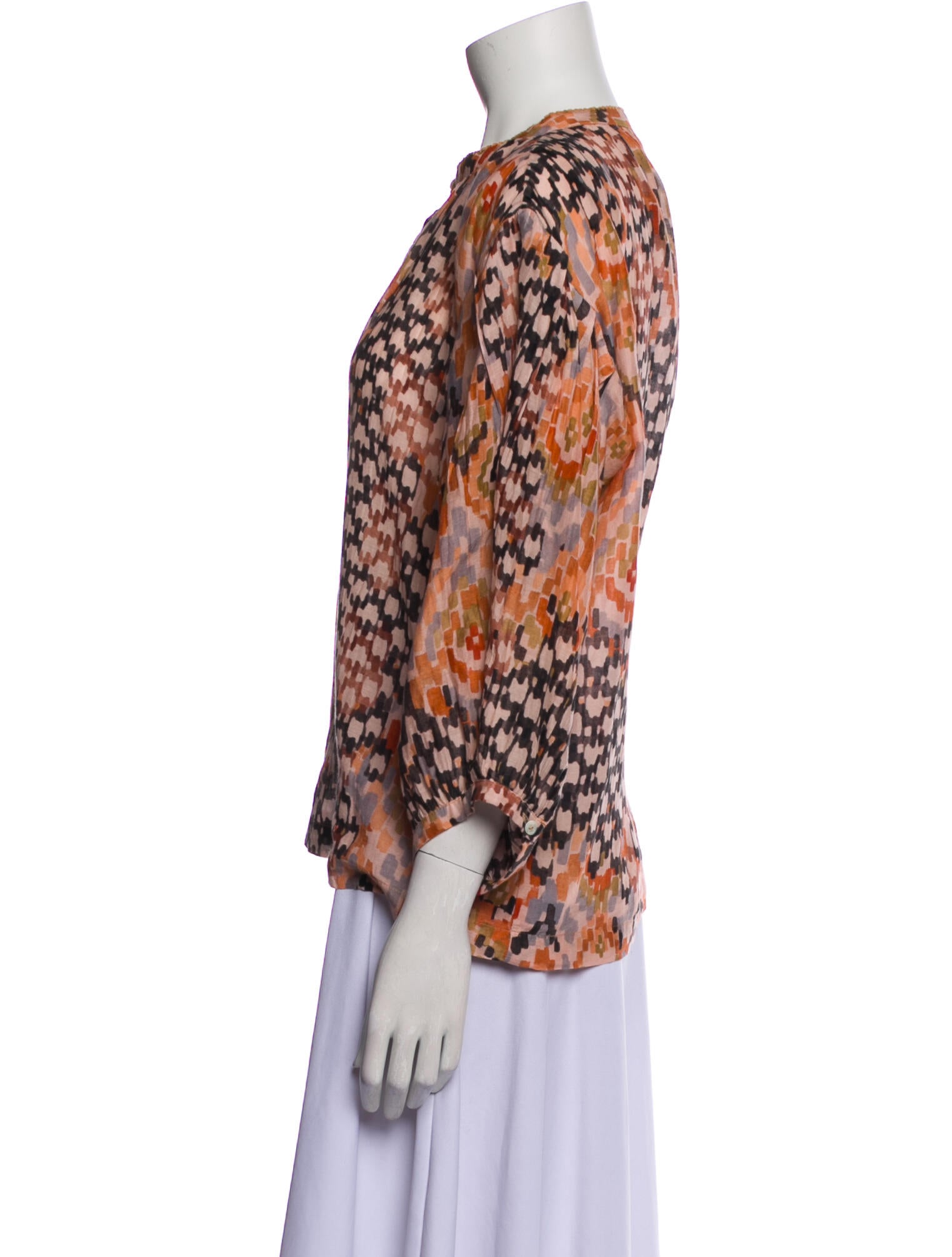 Chufy Printed Bateau Neckline Blouse