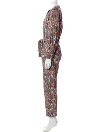Chufy Floral Print Crew Neck Jumpsuit