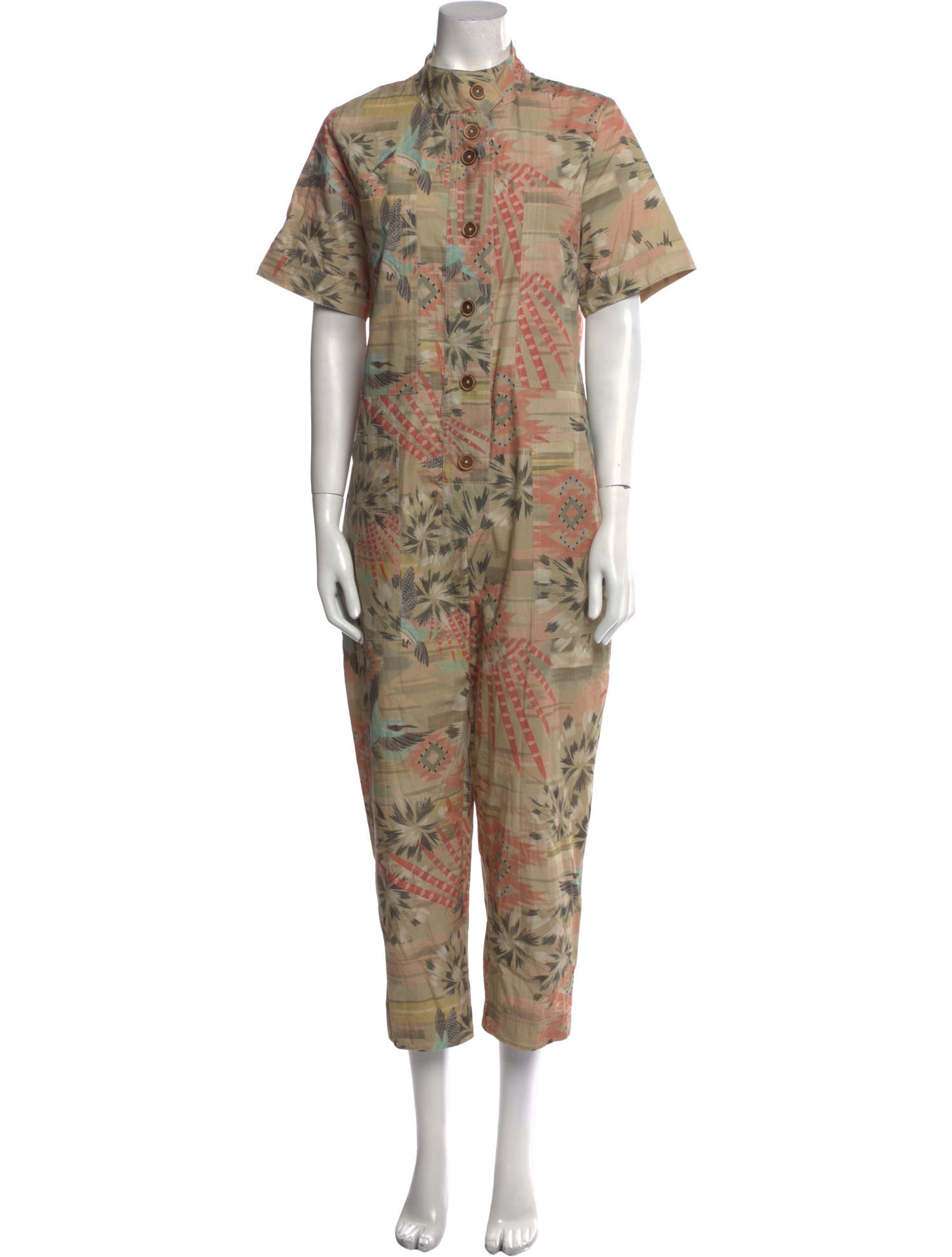 Chufy Printed Mock Neck Jumpsuit