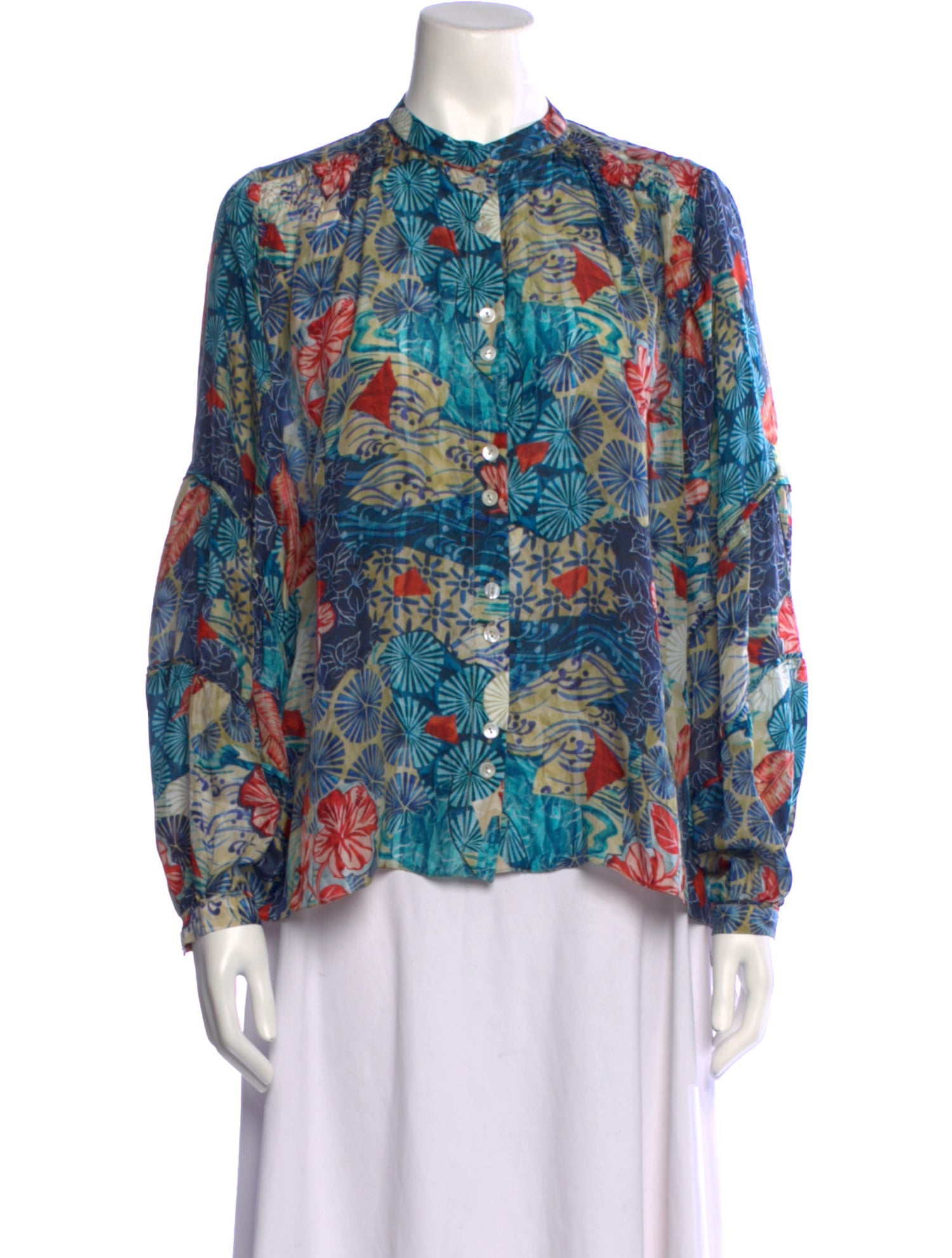 Chufy Silk Floral Print Blouse