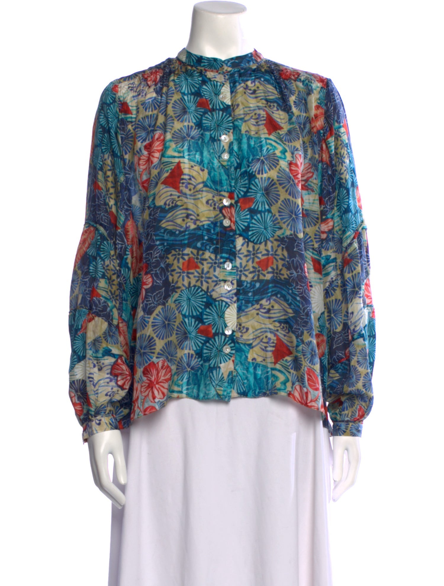 Chufy Silk Floral Print Blouse
